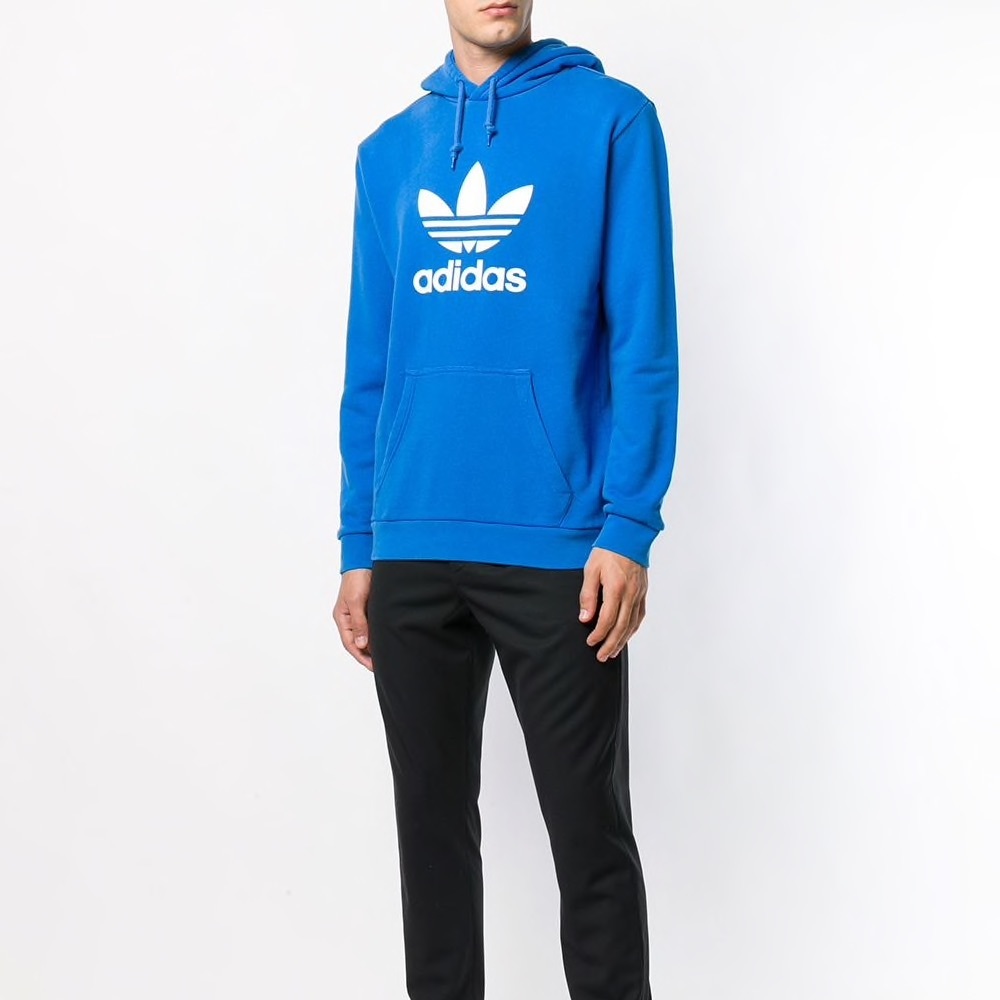 NWT Adidas ORIGINALS TREFOIL BLUE HOODIE FAST SHIP